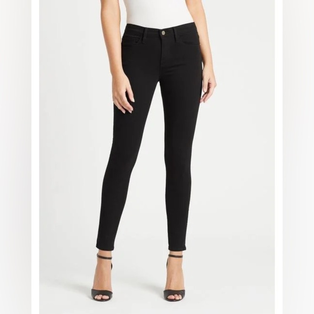 Frame Denim Le Skinny de Jeanne Black Jeans High-Rise Ankle-Length Size 28